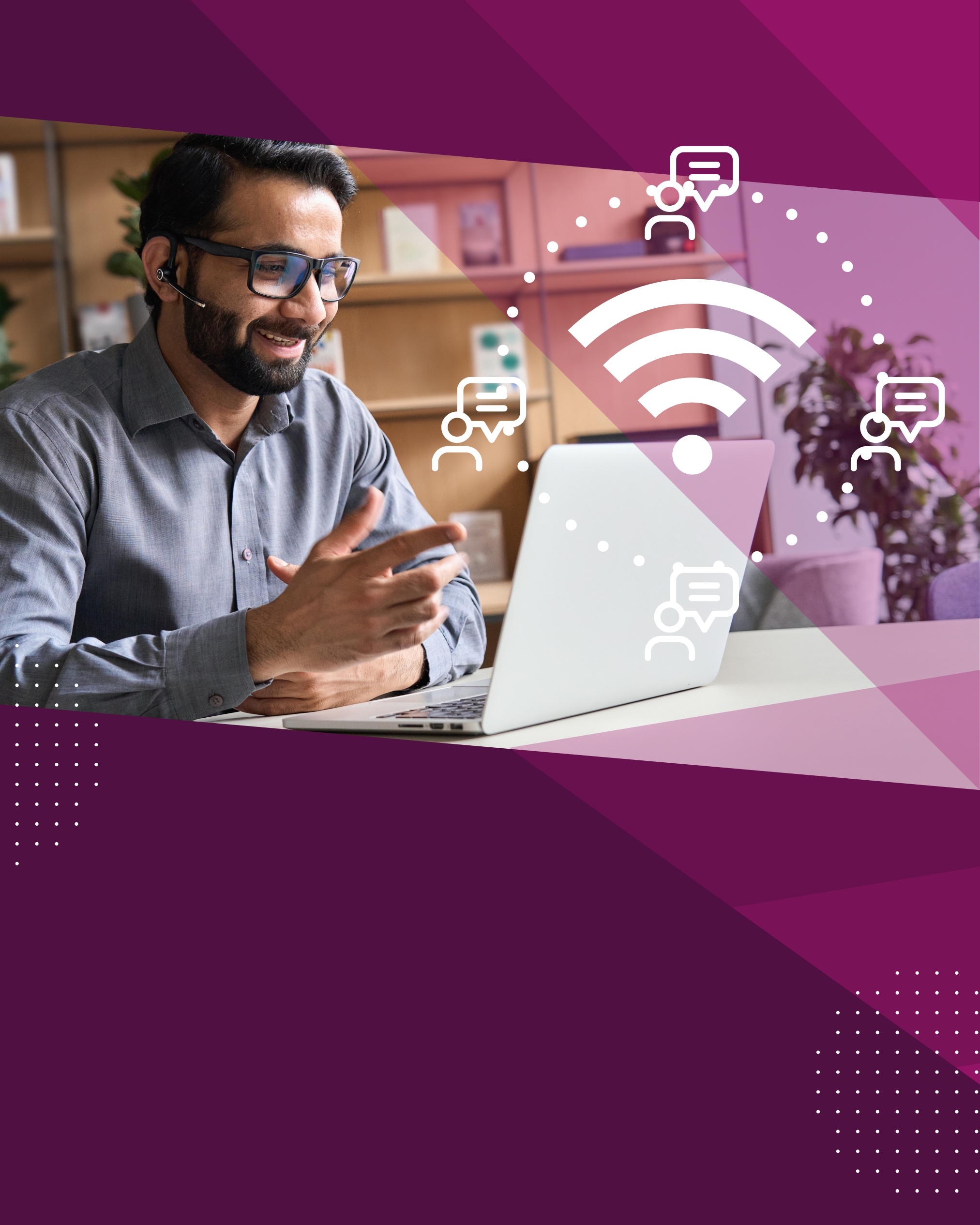 Fuschia Purple Modern Office Internet Services Provider Instagram Post